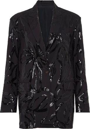 Brunello Cucinelli Blazer con paillettes - Nero