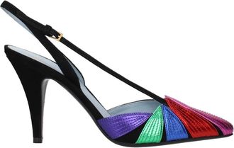 Valentino Garavani Foliefoliage Suede Slingback Pump 90mm - Dames - Pumps - Veelkleurig - 36 EU - Leer - Schoenen