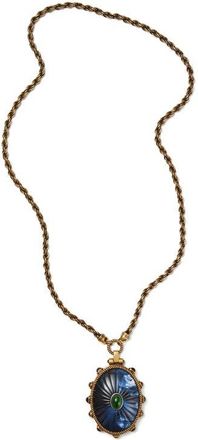 Versace Cabochon Pendant Necklace in Gold Palladium Green Blue at Nordstrom