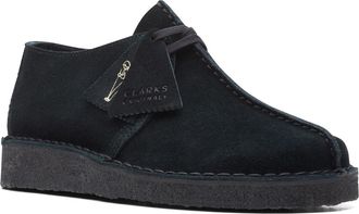 Clarks Womens Desert Trek Shoes, Color Black Suede, Size: 4.5 UK