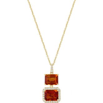 Effy 14K Yellow Gold Diamond & Citrine Tiered Pendant Necklace in 14K Gold at Nordstrom