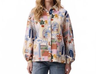 FRNCH The Waters Edge Topaze Button Down Shirt In Multicolor