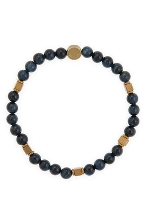 Caputo & Co. Tiger Eye Beaded Bracelet in Blue Tiger Eye at Nordstrom