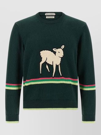 J.W.Anderson sheep motif crew neck knit sweater