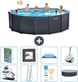Intex Piscina Graphite Panel Redonda - 478x124 Cm - 9-piezas S610
