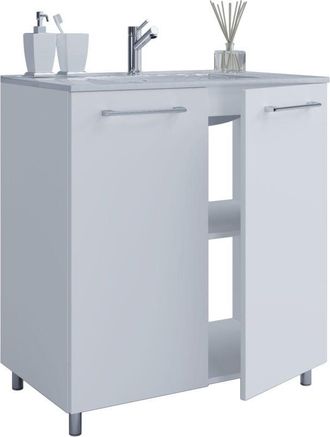 ebuy24 Vcm 2 Piezas Lavabo Lavabo Inferior Gabinete Ancho 60 Cm Muebles De Ba&ntilde;o De Pie Badinos (blanco)