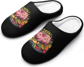 Generic Funny Pigs Roast Mens Slippers Comfortable And Non-slip Cotton Slipper Shoe for House