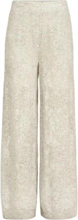 Brunello Cucinelli Pant - Dames - Wijde Broeken - Beige - M - Broeken