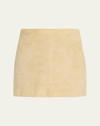 Arma Melody A-Line Suede Mini Skirt