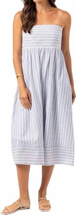 Sundays Kenny Strapless Midi Dress In Slate Stripe