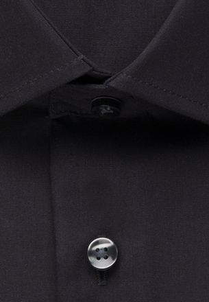 Seidensticker Businesshemd SEIDENSTICKER Schwarze Rose, Herren, Gr. XXL (45), normale &Auml;rmell&auml;ngen, schwarz, 100% Baumwolle, unifarben, tailored fit, 2-Knopf-Mansche