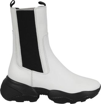 Hogan Stijlvolle Leren Laarzen voor Mannen - Dames - Chelseaboots - Wit - 37 1/2 EU - Schoenen