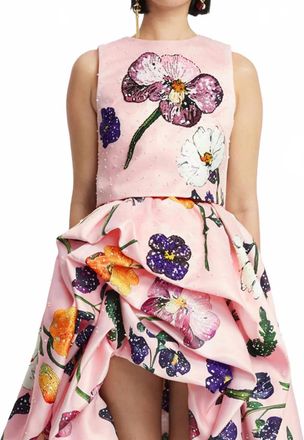 LEO LIN Iris Embellished Top In Wild Bloom