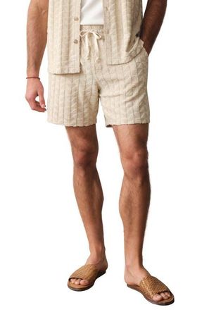 Marine Layer Leo Terry Drawstring Shorts in Natural Geo at Nordstrom, Size X-Large