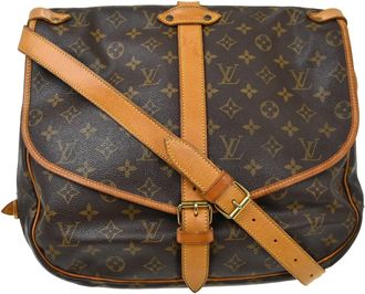 Louis Vuitton Saumur Monogram Canvas Brown Canvas Handbag (Pre-Owned)
