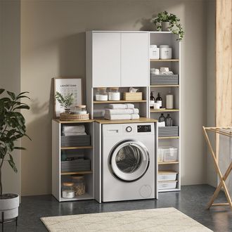 Vicco Conjunto De Muebles De Ba&ntilde;o Viktor, Blanco/roble Artesanal, 4 Partes, Vicco