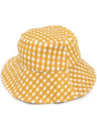 Faithfull The Brand Teryll check-print bucket hat - women - Cotton - One Size - Yellow
