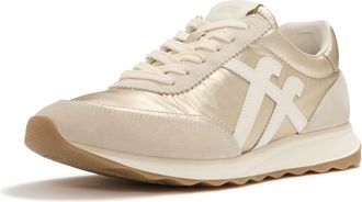 FitFlop Fitflop Retro-Q FF Nylon Womens Platino Trainers - Gold - Size UK 4