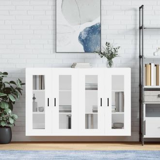 vidaXL Vidaxl - Armarios De Pared 2 Uds Madera De Ingenier&iacute;a Blanco