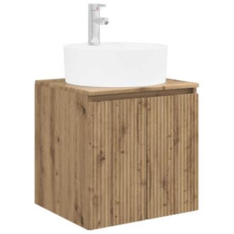 vidaXL Vanidad Con Lavabo De Pared Roble Artesanal 49,5 X 44,5 X 65 Cm Vidaxl