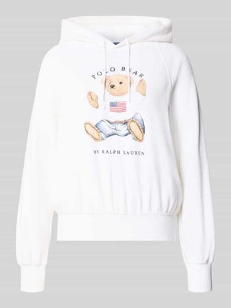 Polo Ralph Lauren Regular Fit Hoodie mit Polo-Bear-Print in Weiss, Gr&ouml;&szlig;e XXL