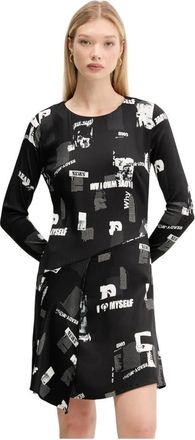 Desigual Kleedjes, Dames, Zwart, L, Newscorto Jurk
