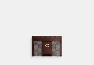 Coach Essential Card Case In Signature Jacquard