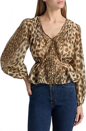 Sea New York Claude Print Long Sleeve Top In Cream