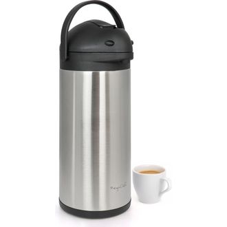 MegaChef 5.3 Quart Stainless Steel Vacuum Body Pump Cap Air Pot in Grey at Nordstrom