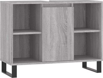vidaXL Bathroom Cabinet Grey Sonoma 80x33x60 cm Engineered Wood Vidaxl