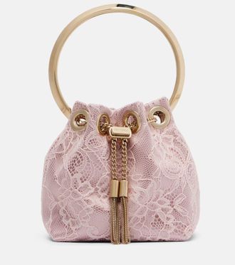 Jimmy Choo London Bon Bon Micro satin and lace bucket bag