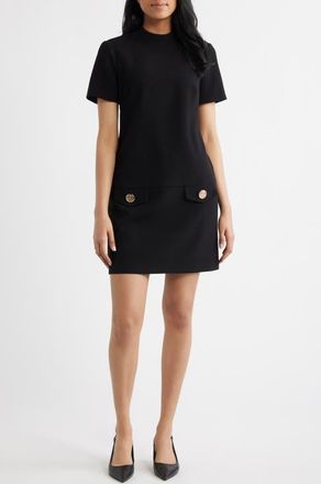 Eliza J Stretch Mock Neck Dress in Black at Nordstrom, Size 6