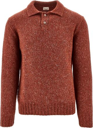 Gallia Maglione stile polo con effetto mélange - Marrone