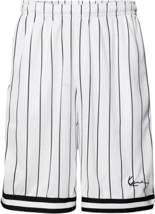 Karl Kani Mesh Shorts met Contrasterende Strepen - Heren - Korte Broeken - Wit - XL - Polyester - Korte Broeken