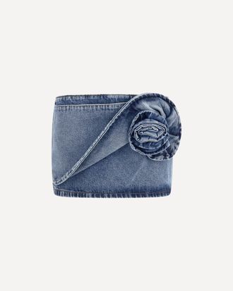 Magda Butrym Twisted floral denim Mini Skirt Female 36