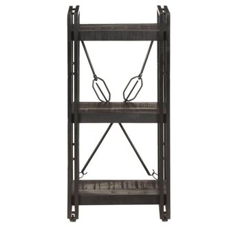 Berkfield Home 3-Tier Bookcase Black 40x30x80 cm Solid Mango Wood | Size: 40 x 30 x 80 cm