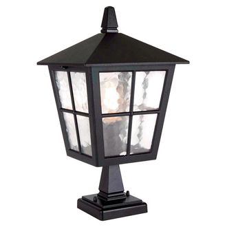 Netlighting Canterbury 1 Light Outdoor Pedestal Lantern Black IP43 E27