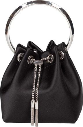 Jimmy Choo London Bon Bon Handtas - Dames - Schoudertassen - Zwart - ONE Size - Satijn - Tassen