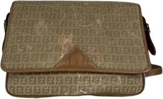 Fendi Pre-owned Cross Body Bags, female, Beige, Size: ONE SIZE Pre-owned Leather Cross Body Bag