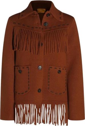 Guest In Residence Western Fringe Jacket - Dames - Vesten - Bruin - S - Wol - Truien & Vesten