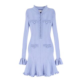 Self Portrait Knitted Dresses, female, Blue, S, Knitted Dress