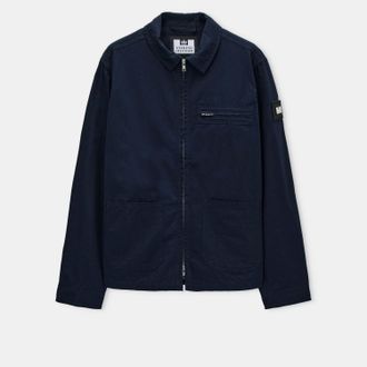 Weekend Offender Mens Caleb Service Overshirt in Navy Cotton - Size X-Large