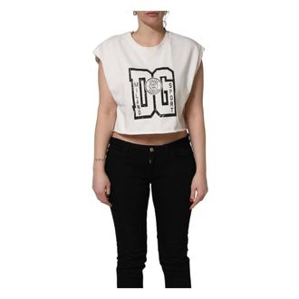 Dolce & Gabbana Sleeveless Tops, female, White, Size: XS Sleeveless T-Shirt