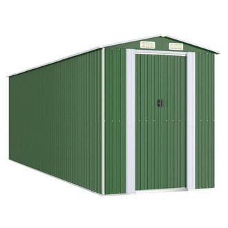 Berkfield Home Garden Shed Green 192x606x223 cm Galvanised Steel | Size: 192 x 606 x 223 cm