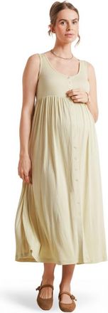 Nom Maternity Rib Maternity/Nursing Midi Dress in Pistachio at Nordstrom, Size X-Small