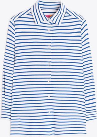 Vilagallo Womens Raya Fany Top In White / Blue Stripe