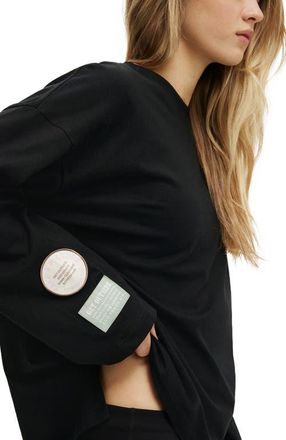 Cotton On Womens Active Long Sleeve Graphic Crew in Black Outdoors Club at Nordstrom, Size Large