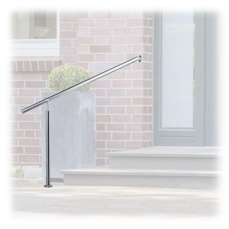 Relaxdays Relaxdays - Pasamanos De Acero Inoxidable, Barandilla De 150 X 80 Cm, Exterior O Interior, Con Soportes, Plateado