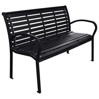 vidaXL Banco De Jard&iacute;n Acero Y Wpc Negro 116 Cm Vidaxl