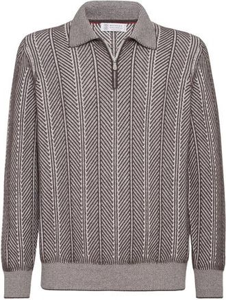 Brunello Cucinelli Vanisé polo shirt in Brown at Nordstrom, Size 46 It